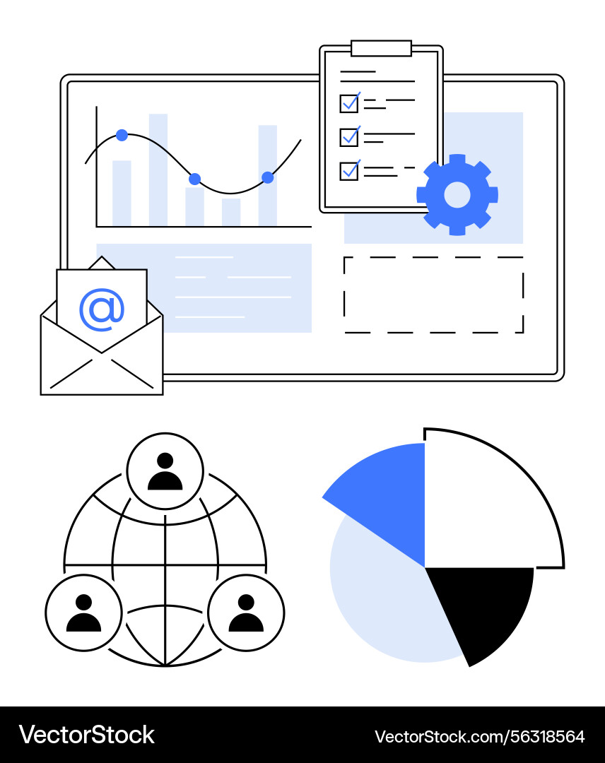 Data & Communication Elements Vector Image