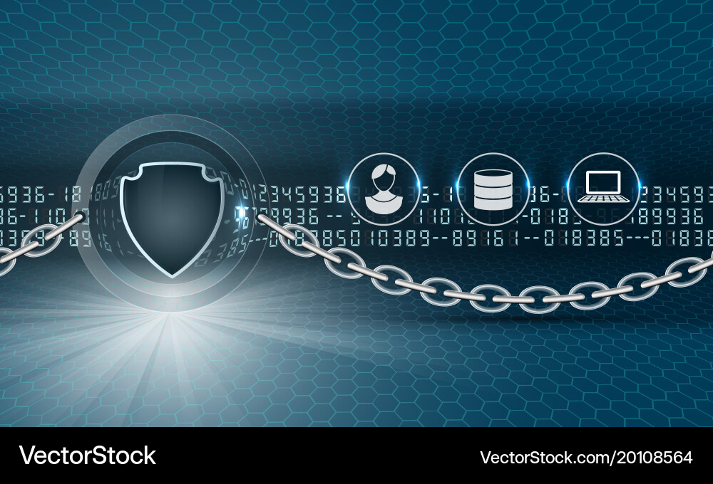 Data security abstract background with shield vector image