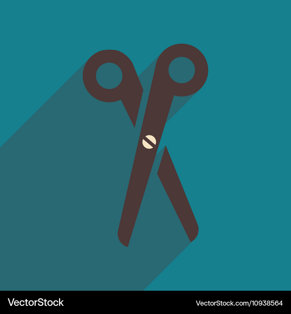 Flat icon with long shadow scissors Vector Image
