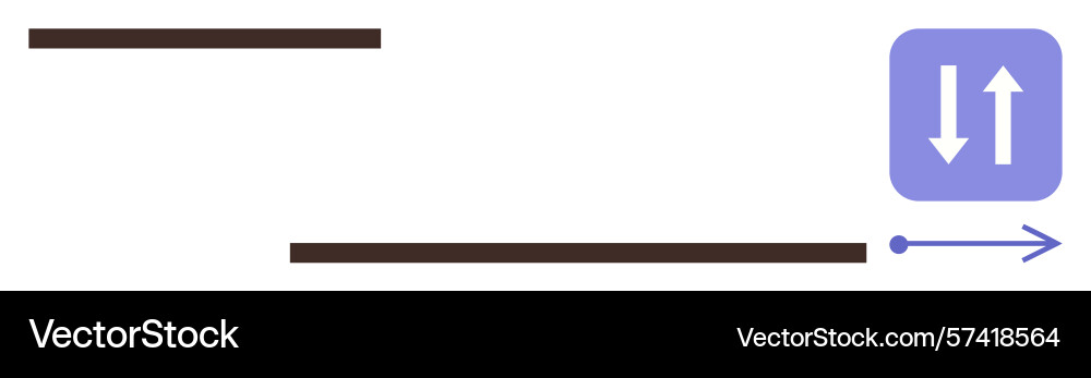 Horizontal bars with bidirectional arrow symbol vector image