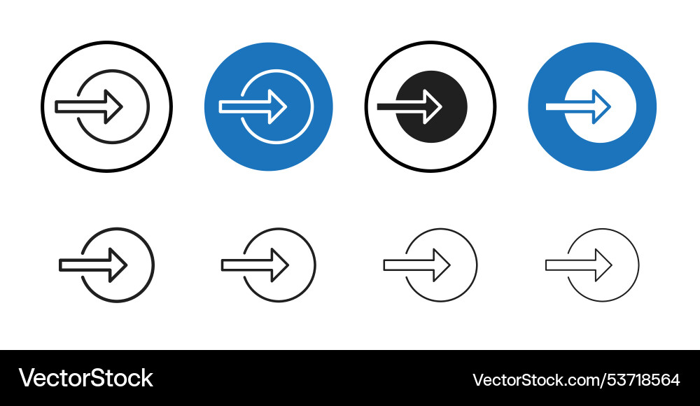 Log in icon thin line art collection Vector Image