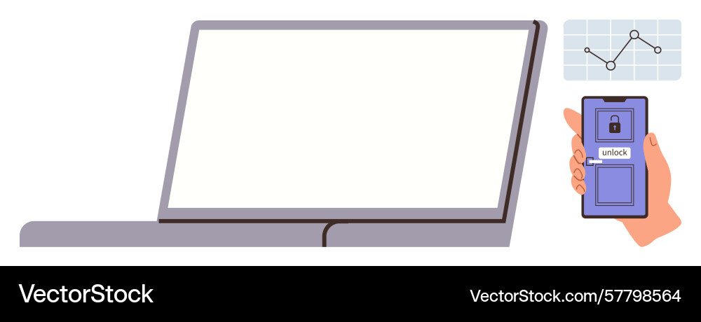 Secure device connection using smartphone vector image