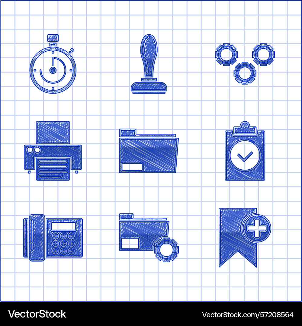 Set document folder settings with gears Set document folder settings with gears vector image