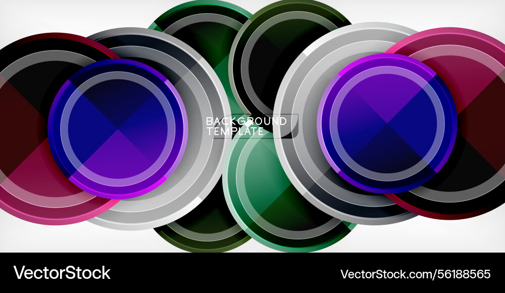 Abstract circles overlap creating vibrant vector image