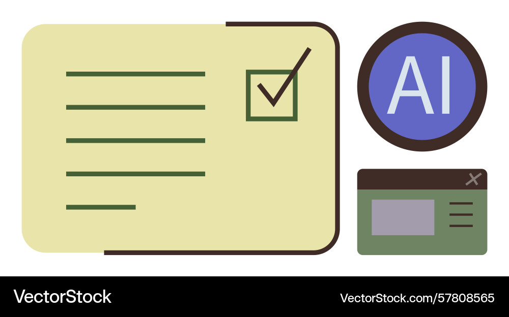 Aufgabenabwicklung mit Checkliste ai Integration Aufgabenabwicklung mit Checkliste ai Integration vektorbild