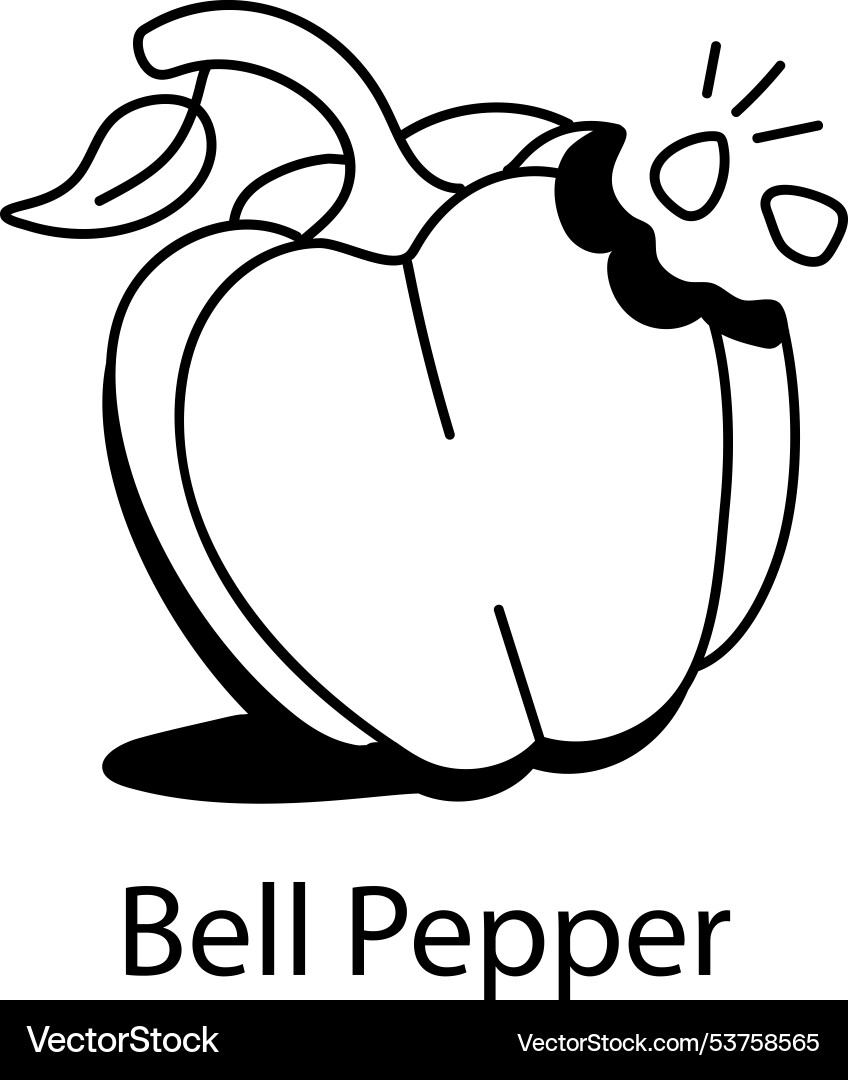 Bell Pepper Doodle Icon Royalty Free Vector Image