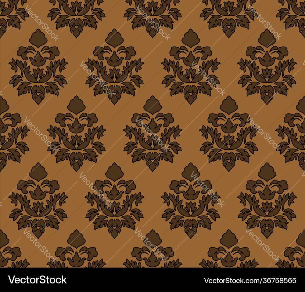 Damask seamless outline pattern Damask seamless outline pattern vector image