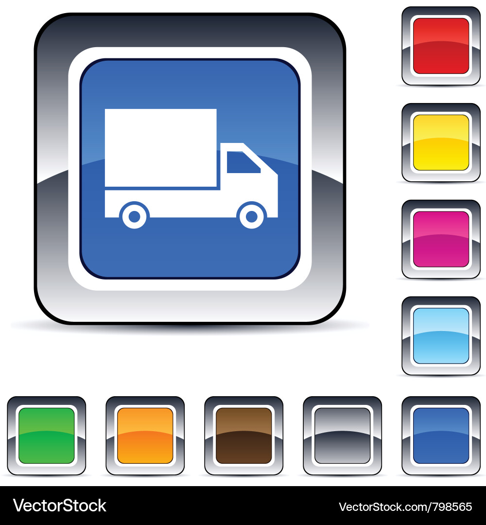 Delivery square button Vector Image