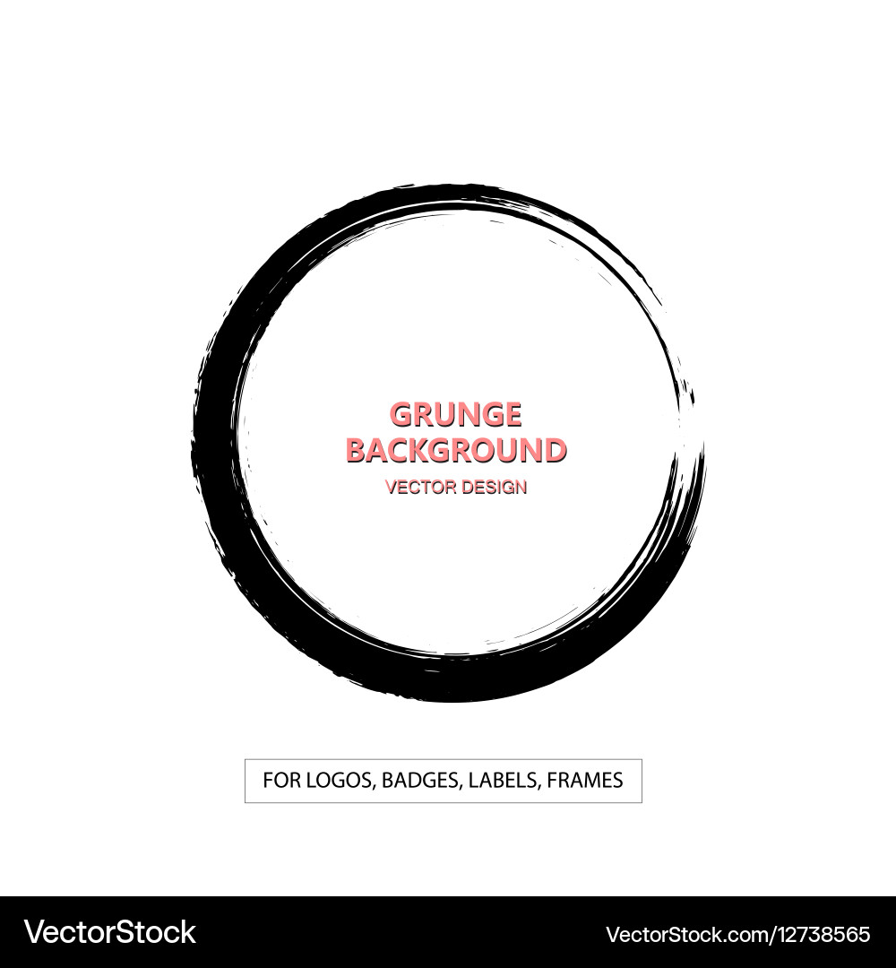 Grunge Circle Shape - Textured Vector Image