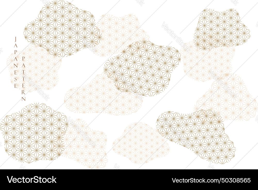 Japanese pattern background gold geometric cover Vector Image
