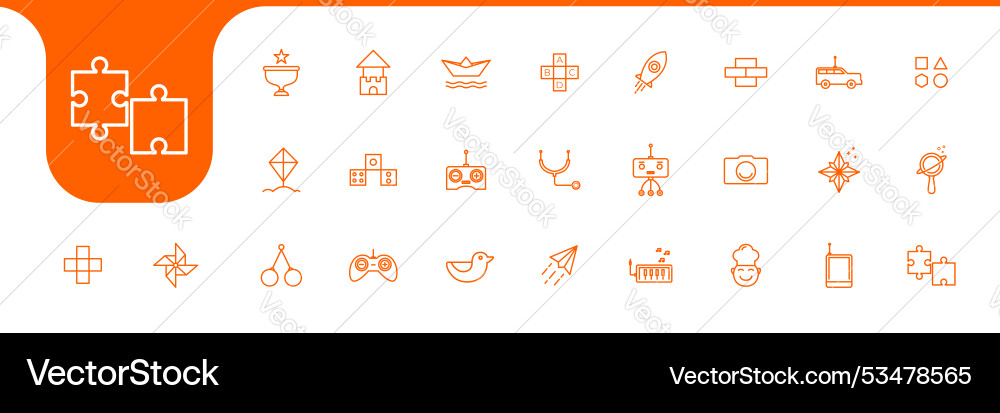 Kinder Spielzeug Linie Icon Design Kinder Spielzeug Linie Icon Design vektorbild