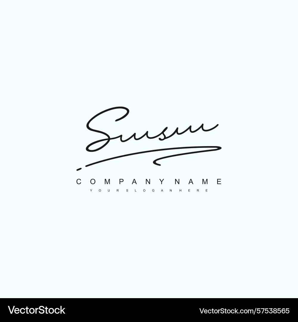 Minimal signature logo design with ss initials Vector Image