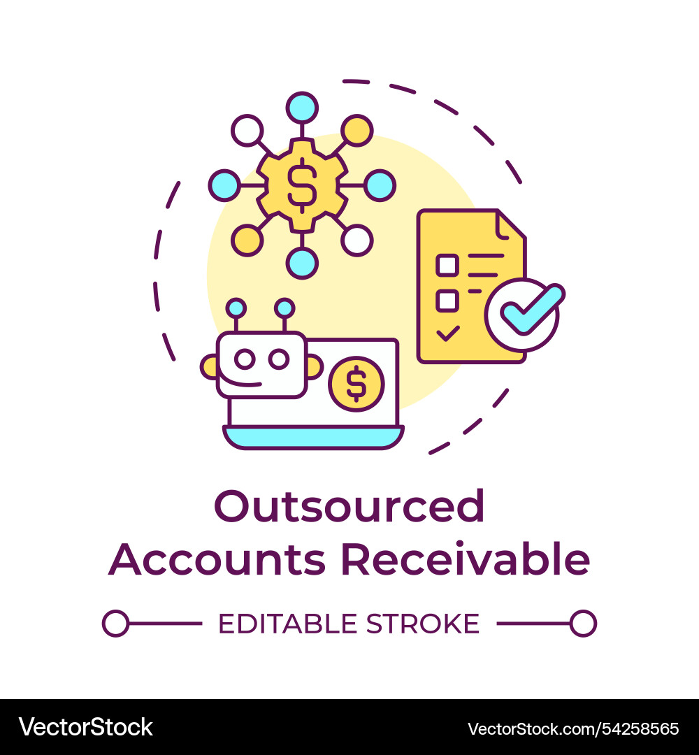Outsourced accounts receivable multi color Outsourced accounts receivable multi color vector image