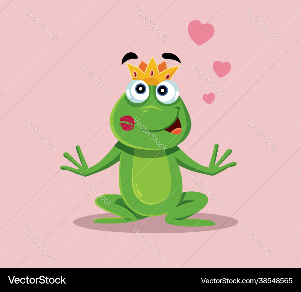 Prinz Frosch erhalten wahre Liebe Kuss Cartoon Prinz Frosch erhalten wahre Liebe Kuss Cartoon vektorbild
