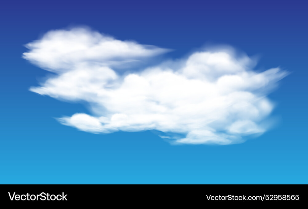 Realistic white cloud on blue sky background Realistic white cloud on blue sky background vector image