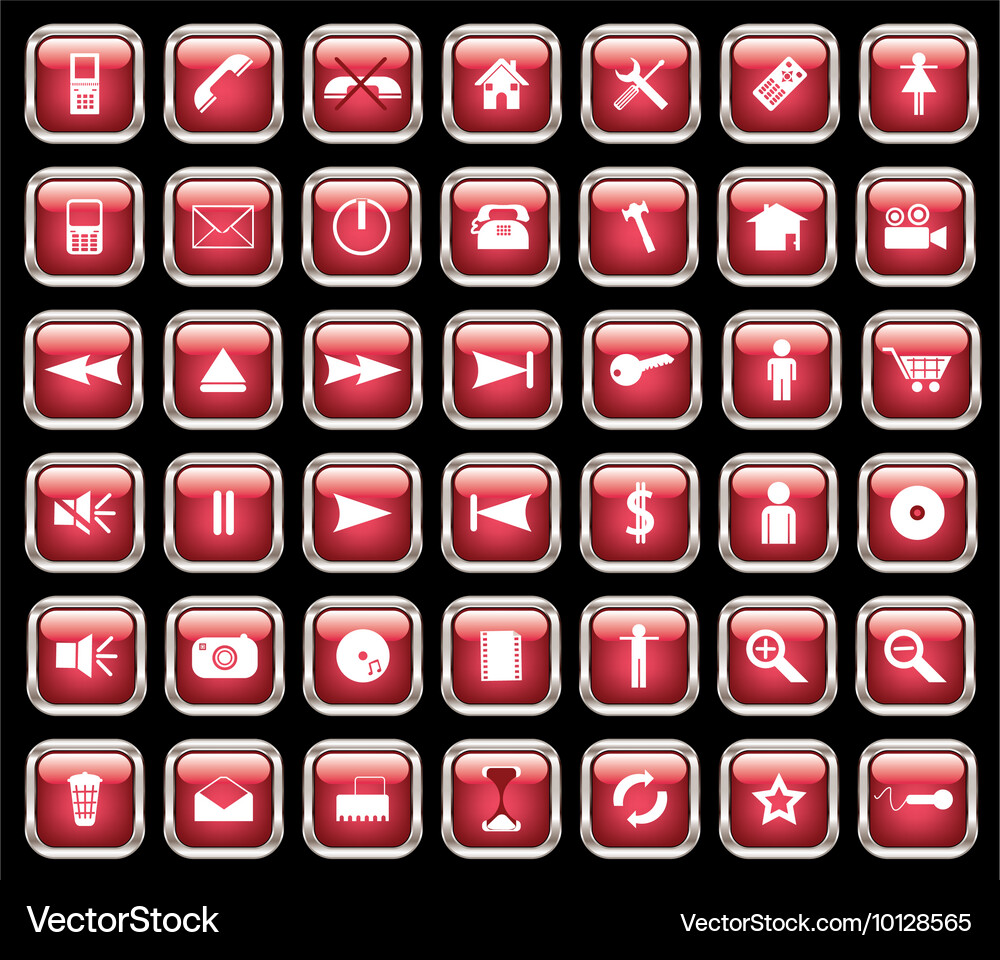 Set of glossy buttons Vector Image