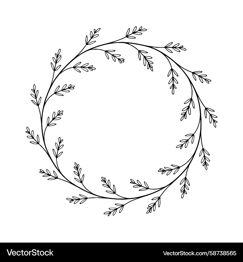 Simple botanical round frame a minimal and clean Vector Image