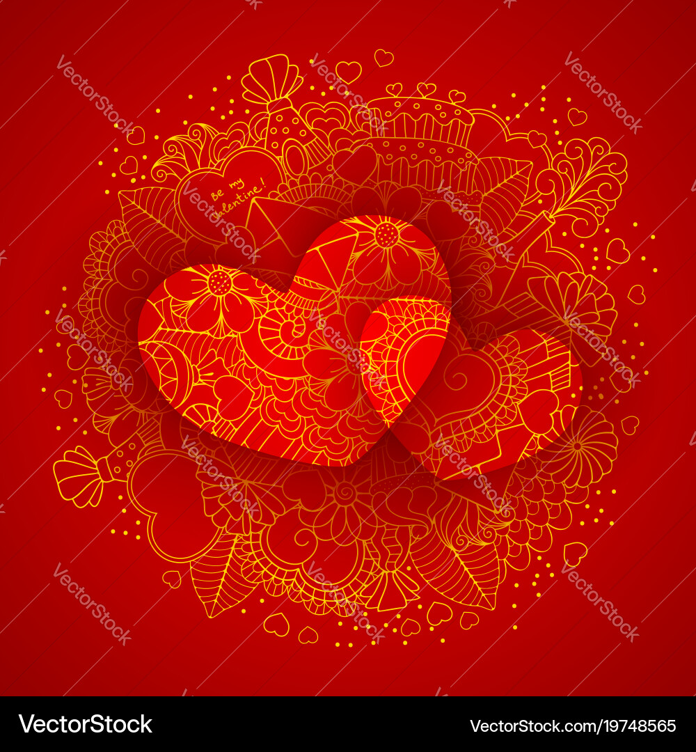 Two hearts Royalty Free Vector Image - VectorStock
