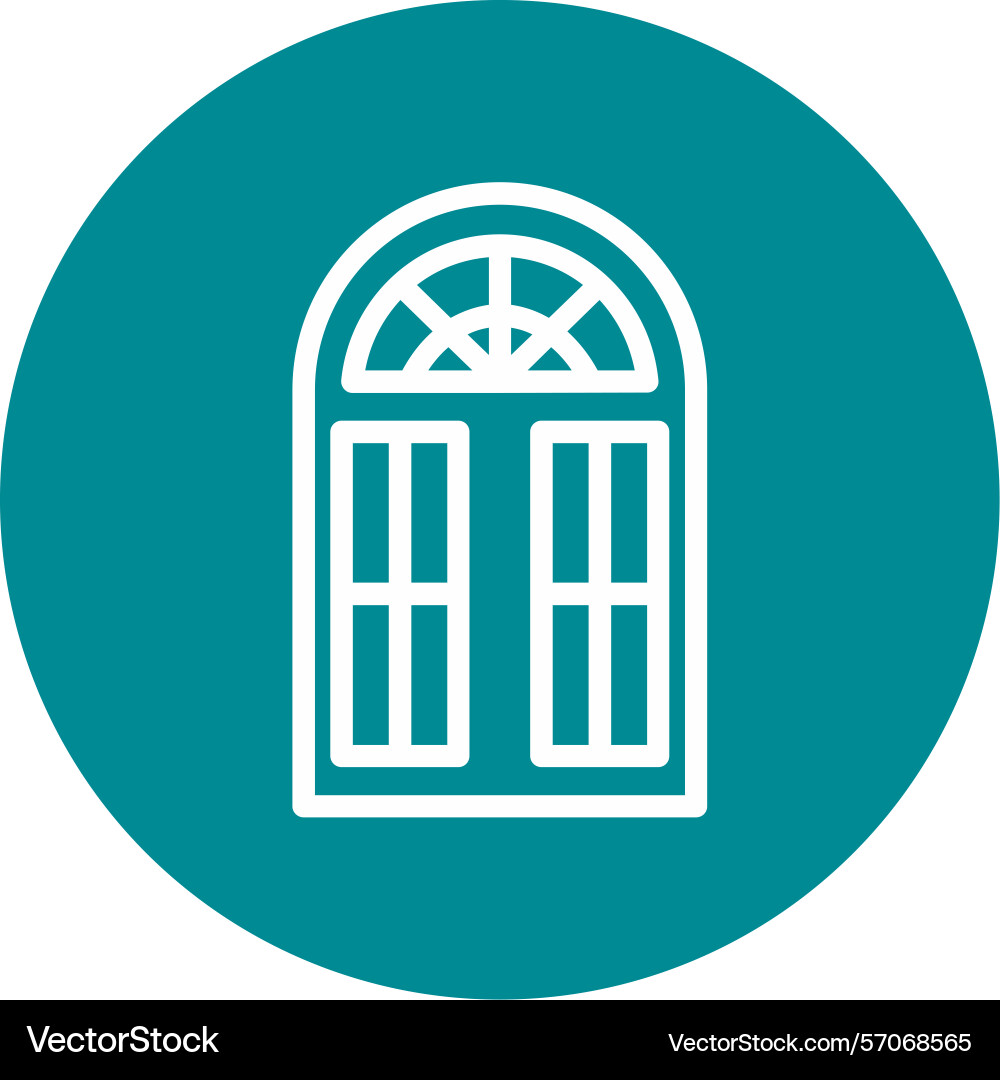 Window line circle style icon design Vector Image