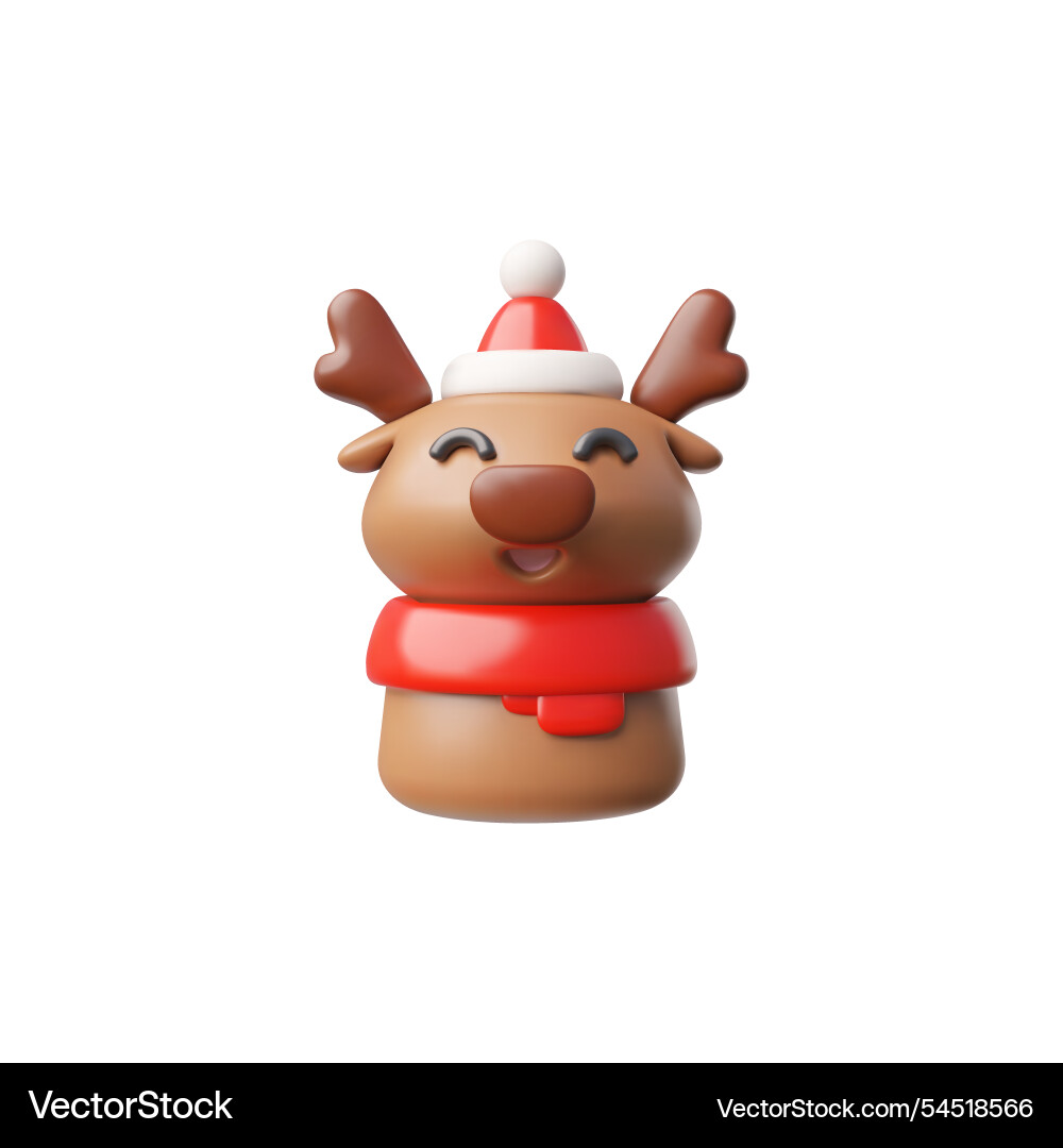 3d of a christmas deer 3d of a christmas deer vector image