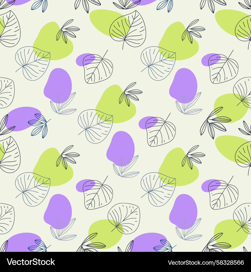 Botanical Abstract Pattern Vector Image