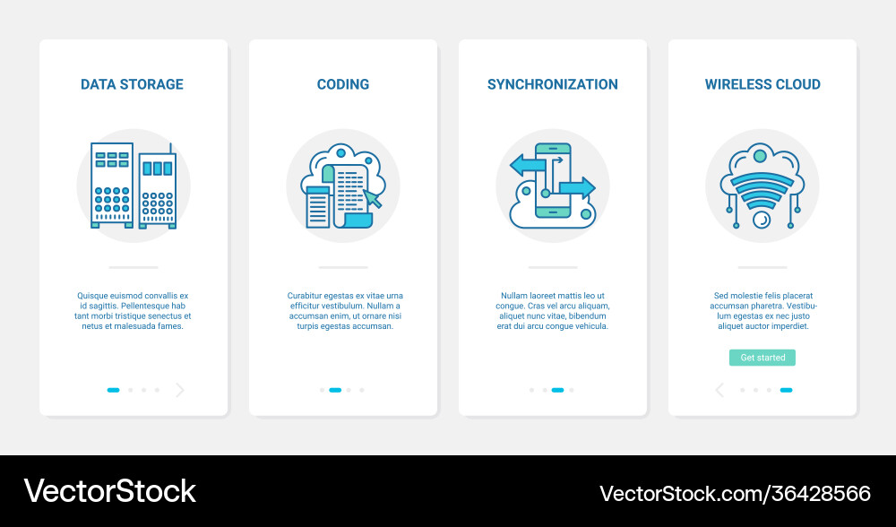 Cloud data storage transfer sync service ux ui Vector Image