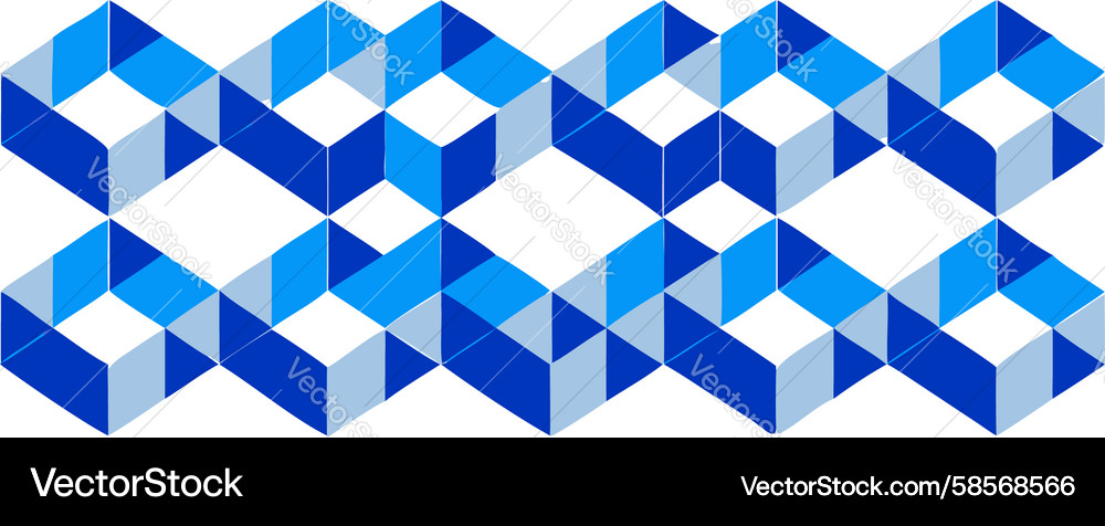 Dynamic Blue Cube Pattern Vector Image