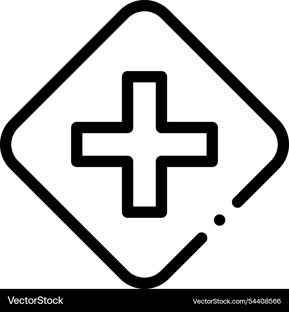 Intersection icon thin linear style design Intersection icon thin linear style design vector image