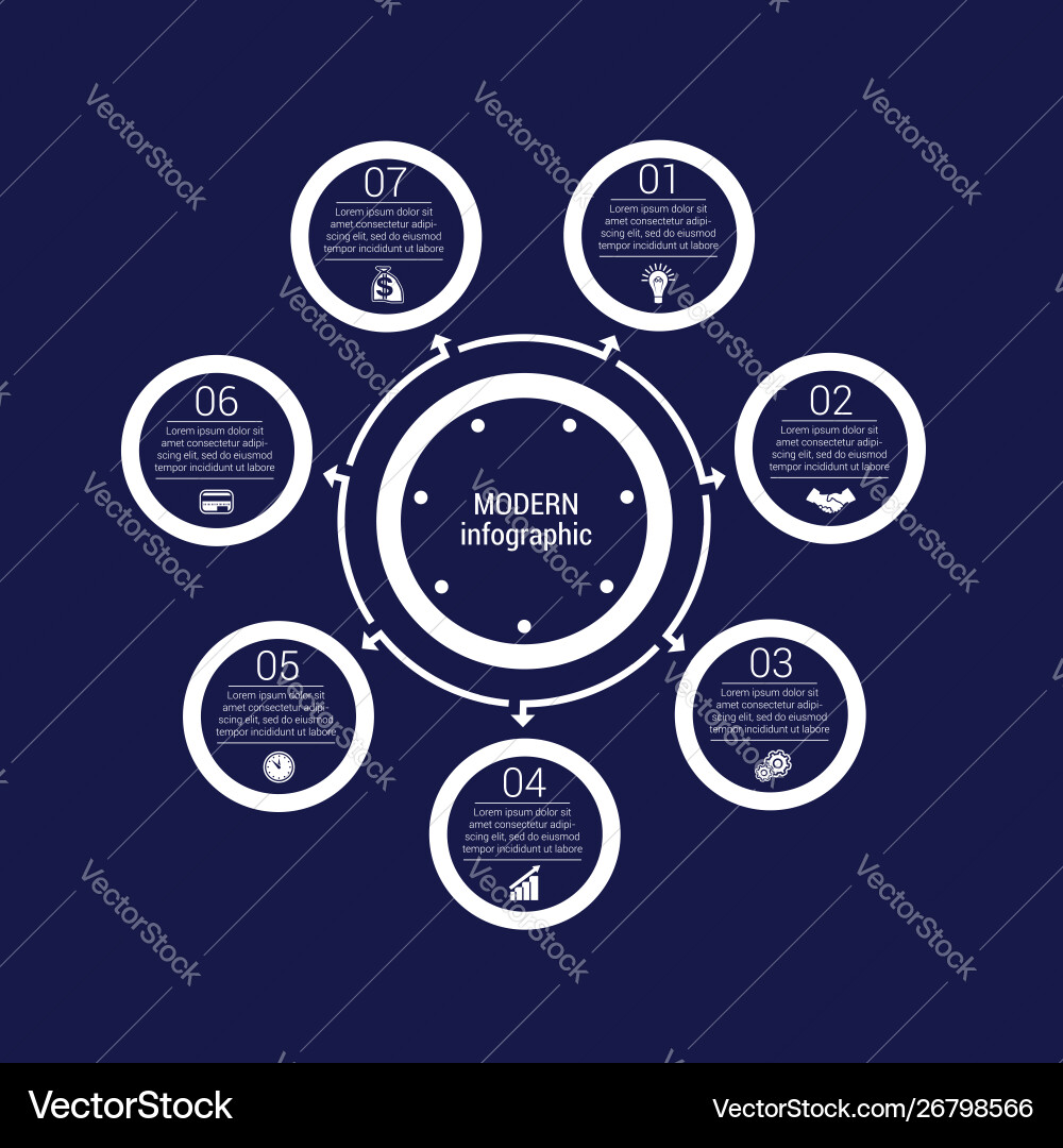 Monochrome circles in a circle pattern vector image