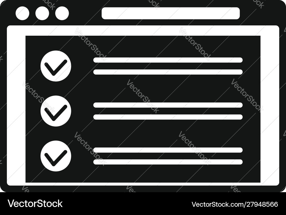 Online checklist icon simple style Online checklist icon simple style vector image