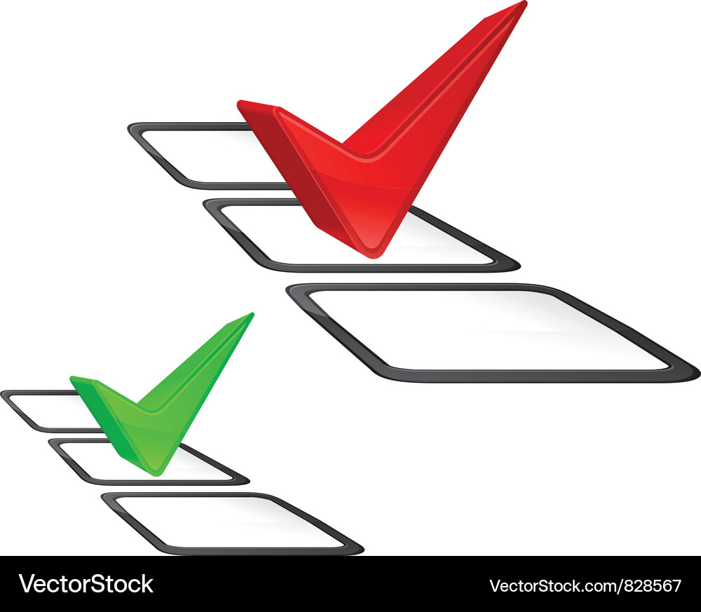 Check Marks - Red and Green Vector Image