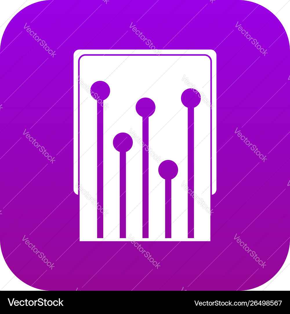 Computer processor icon digital purple Computer processor icon digital purple vector image