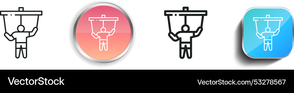 Curtains icon thin linear regular and button Curtains icon thin linear regular and button vector image