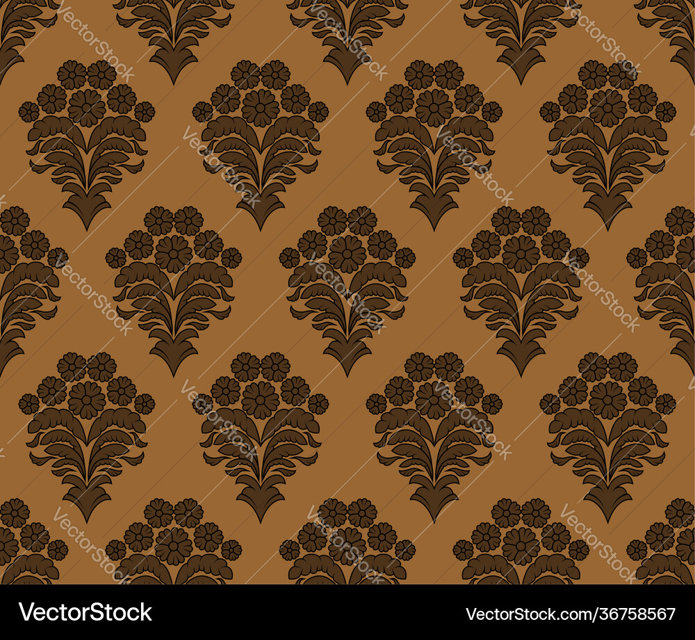 Damask seamless outline pattern Damask seamless outline pattern vector image