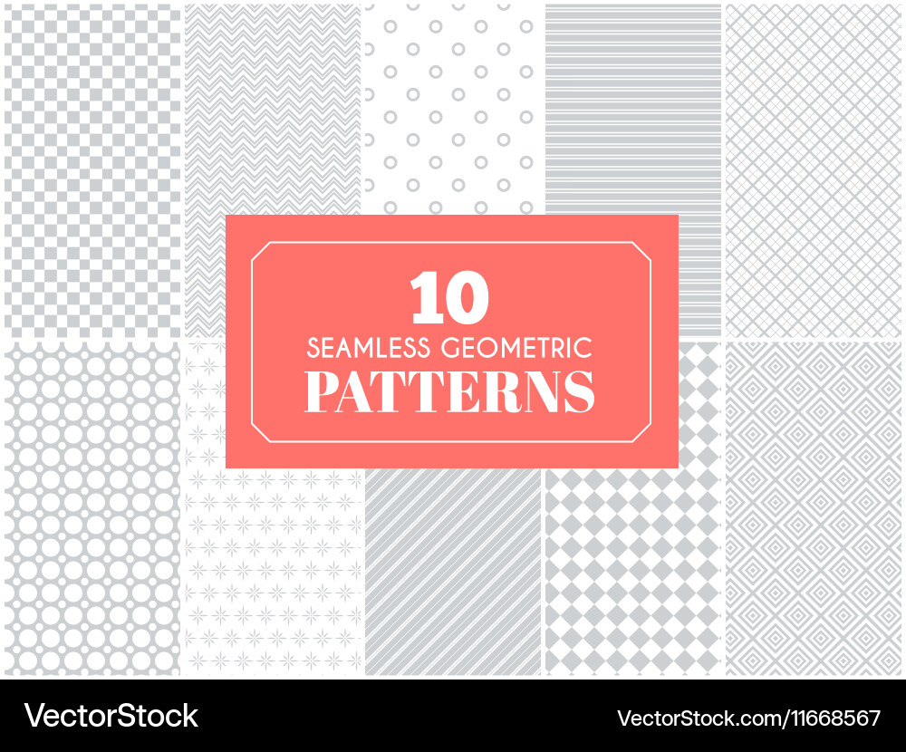 Grey Seamless Patterns vector image