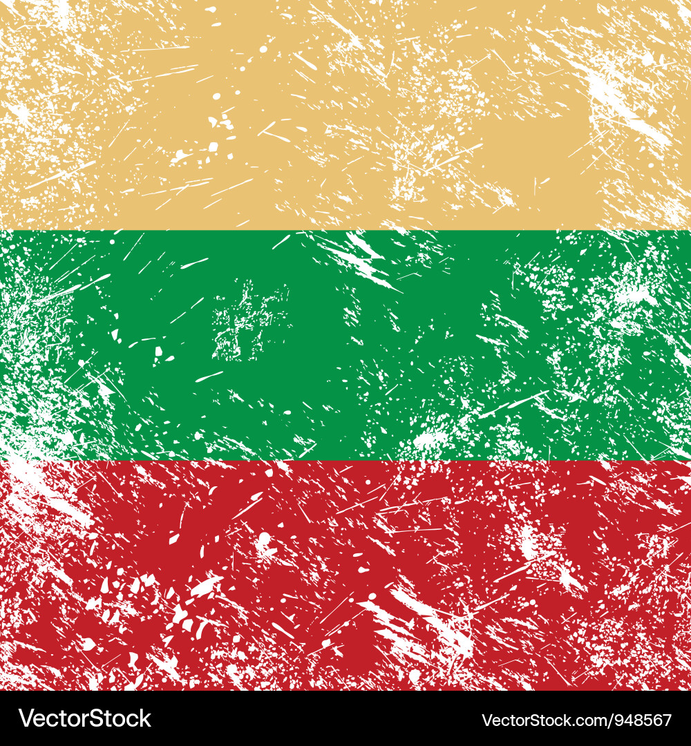 Lithuania retro flag Vector Image