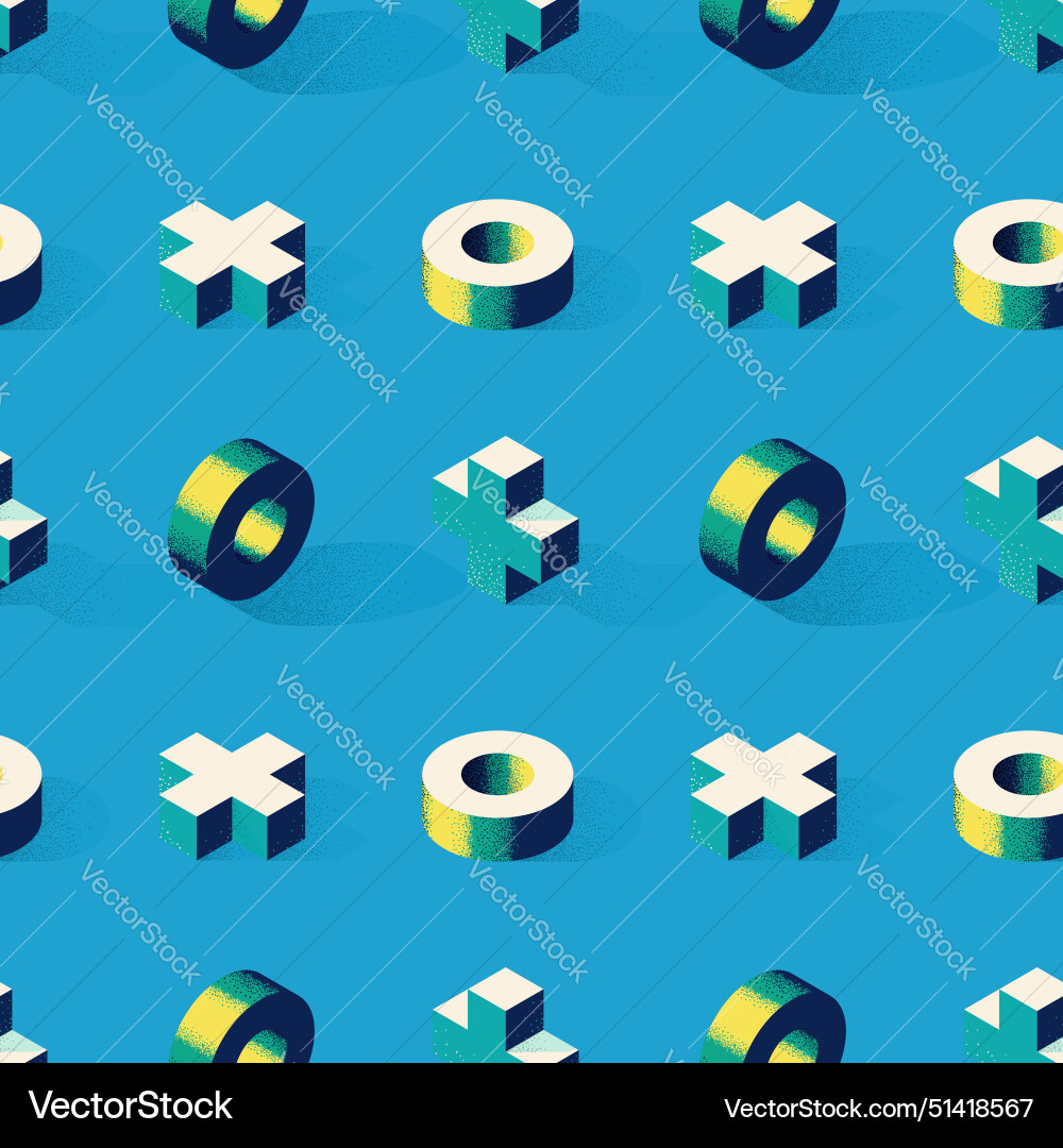 Seamless pattern with cross or plus shape and ring vector image