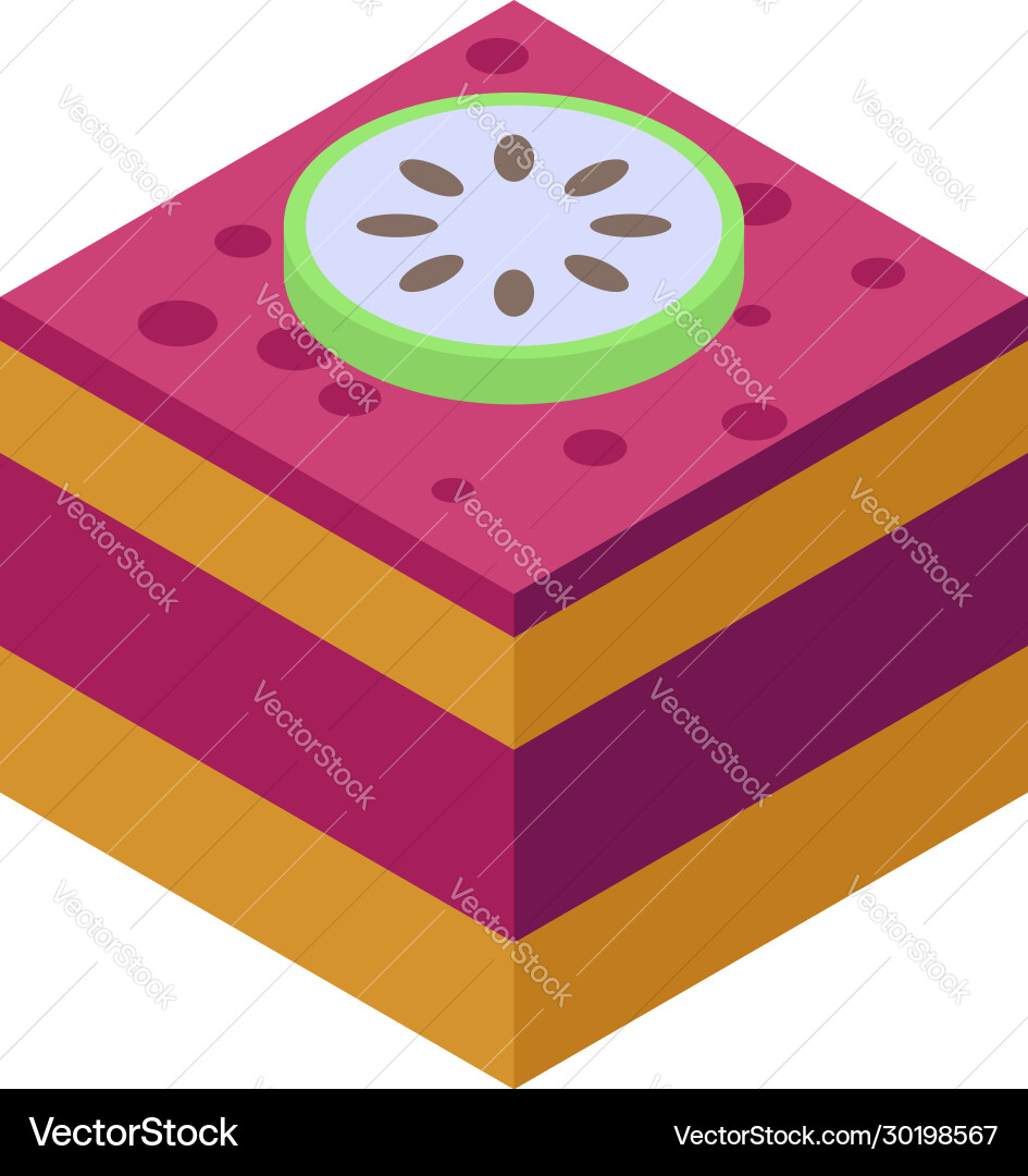 Soursop on cake icon isometric style Soursop on cake icon isometric style vector image