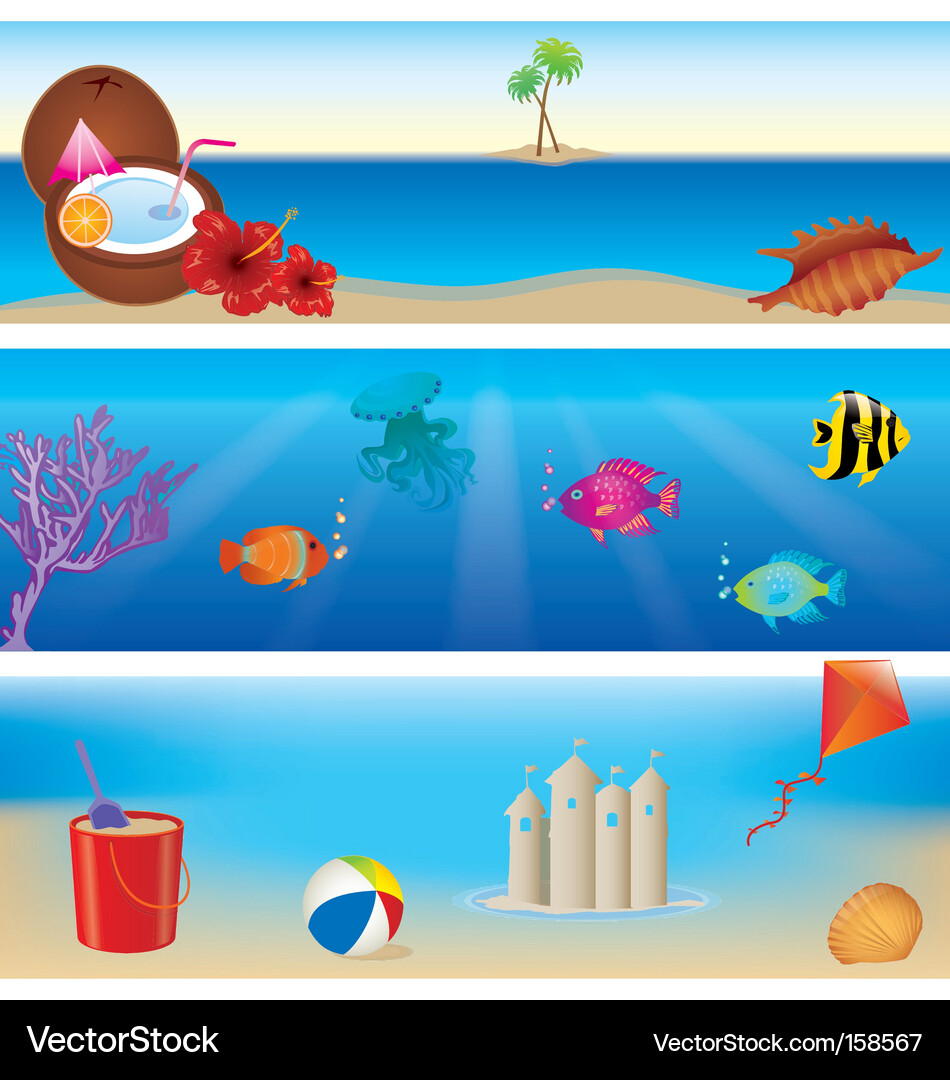 Tropical Summer Banners Vector Image