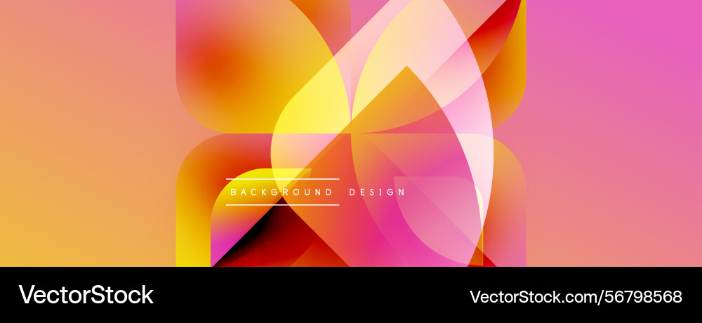 Abstract colorful shapes overlap creating dynamic vector image