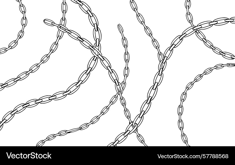 Abstract pattern of intertwined black chain links vector image