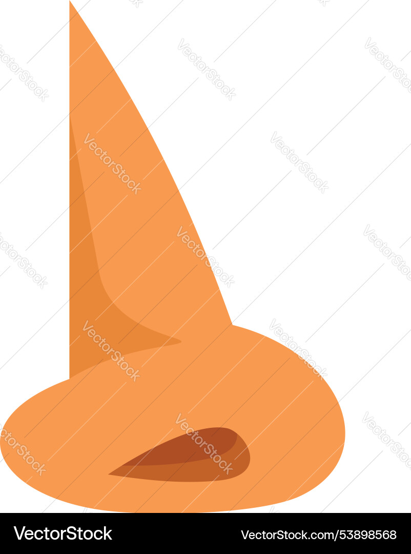 Big orange nose with pointy tip is smelling Big orange nose with pointy tip is smelling Vector Image