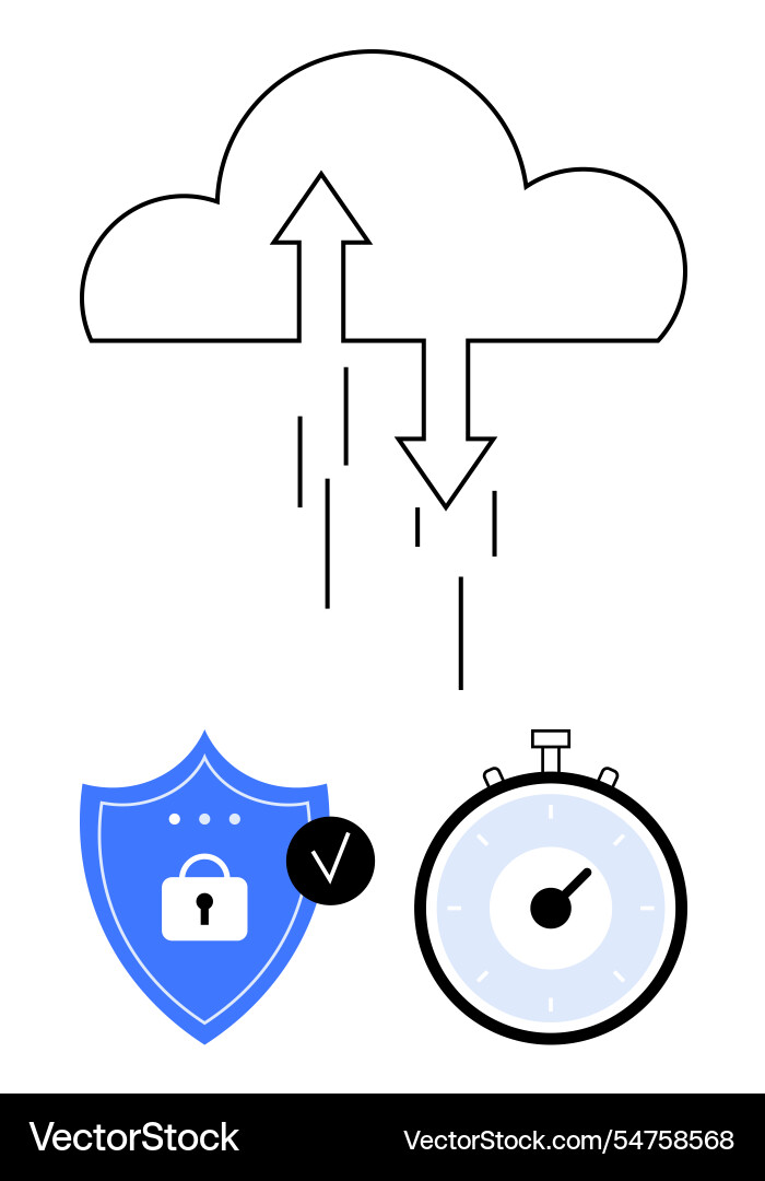 Cloud computing concept with data transfer Cloud computing concept with data transfer vector image