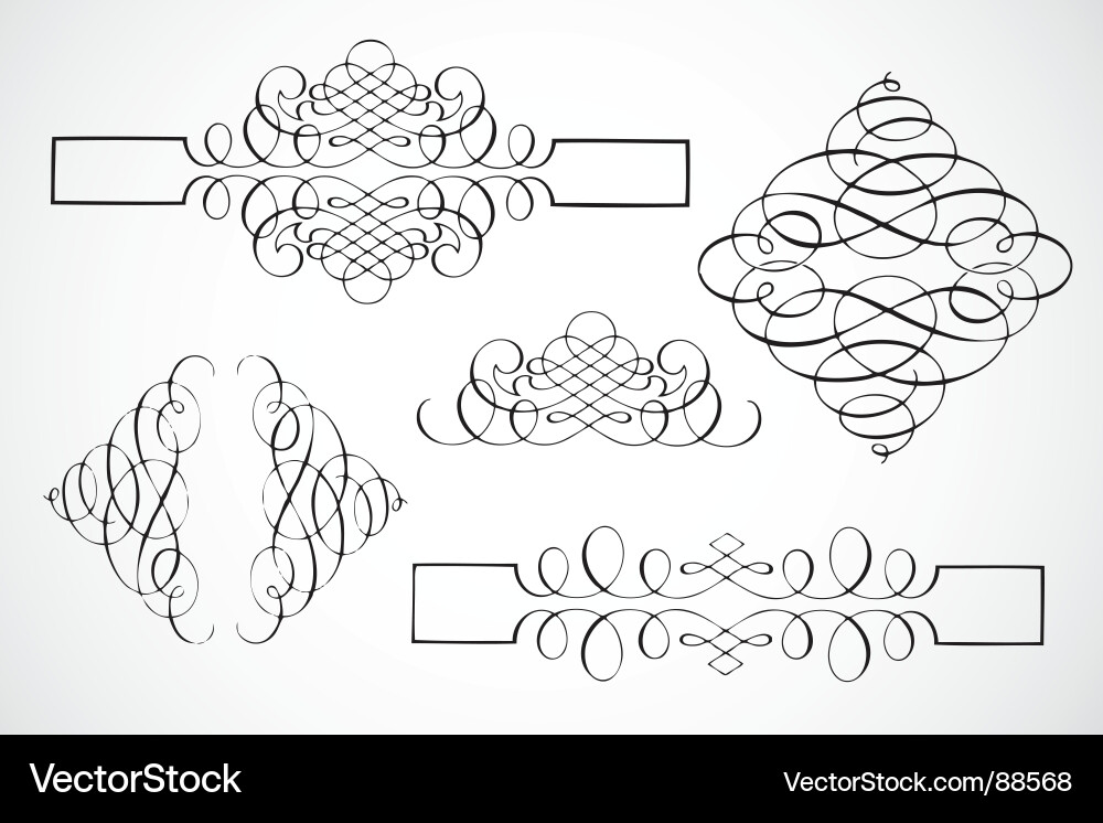 Elegant Swirl Frame Elements vector image