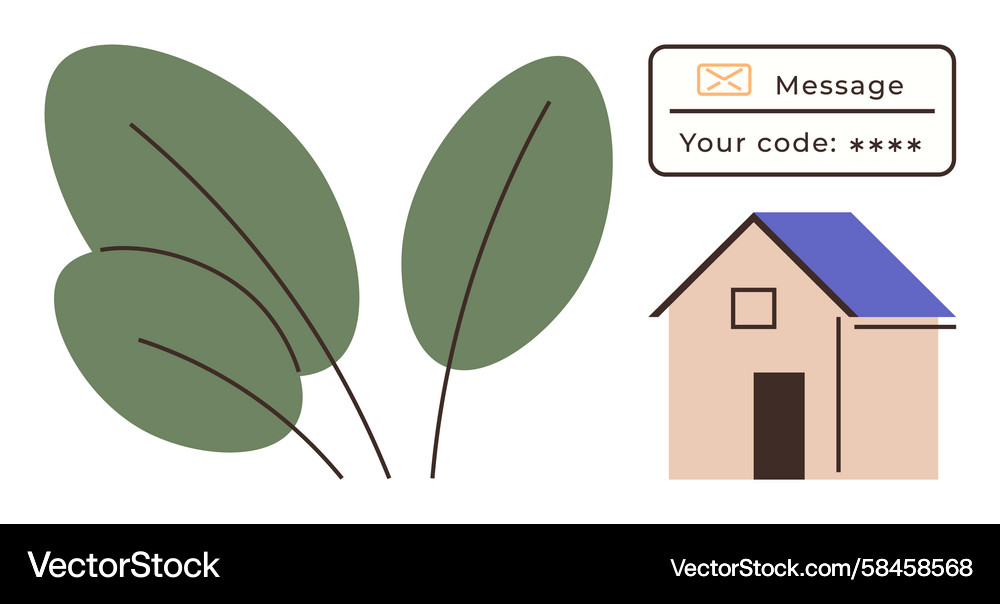 Green Leaves with Secure Code Vector Image