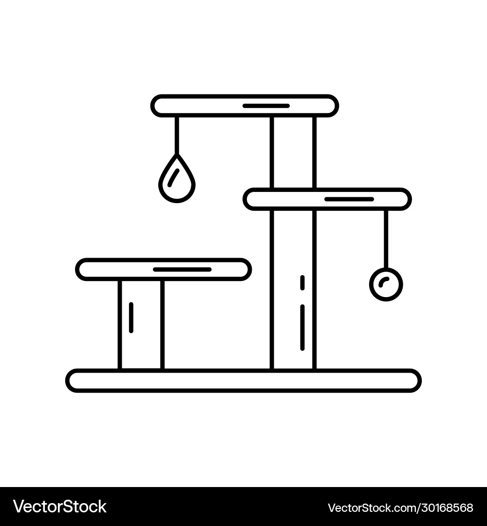 Layered cat tree icon linear logo scratching Layered cat tree icon linear logo scratching vector image