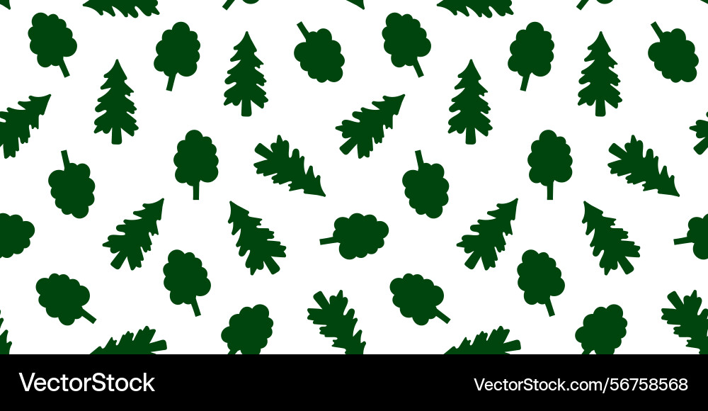 Minimal seamless pattern with green forest tree Minimal seamless pattern with green forest tree vector image