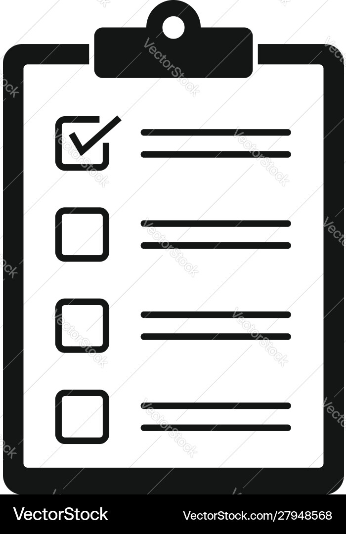 Paper checklist icon simple style Vector Image