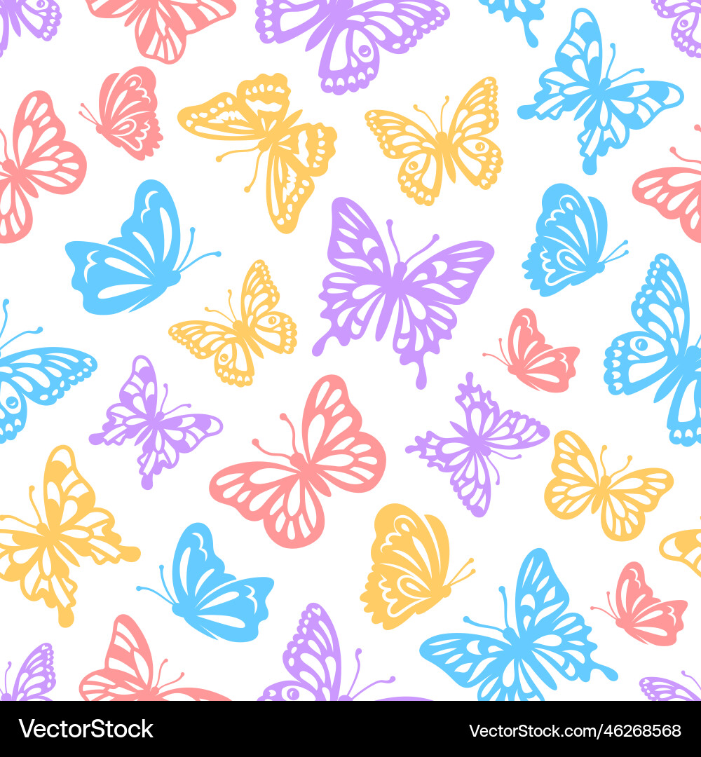 Pastel Butterfly Pattern Vector Image