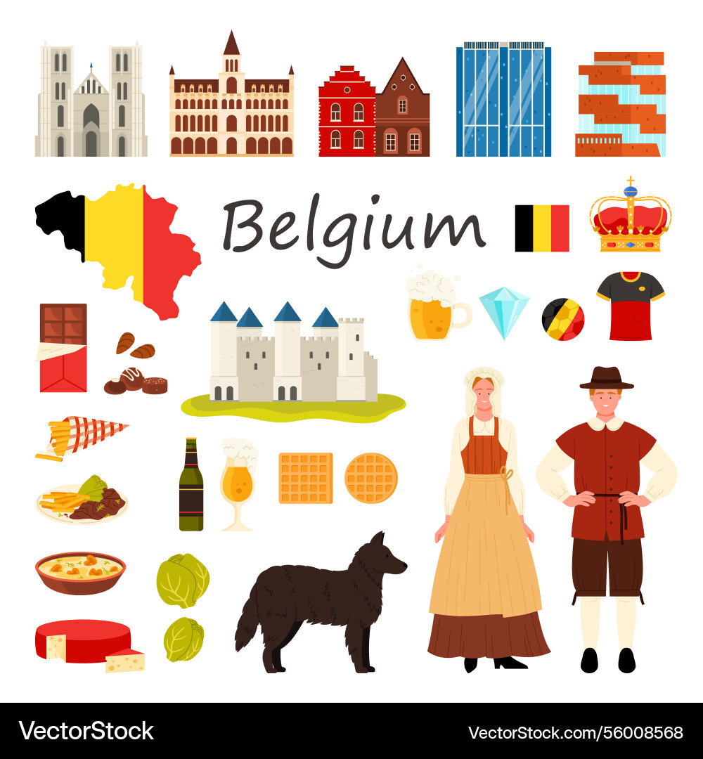 Reisen zu belgium setzen Menschen in nationalen Kostümen Reisen zu belgium setzen Menschen in nationalen Kostümen vektorbild